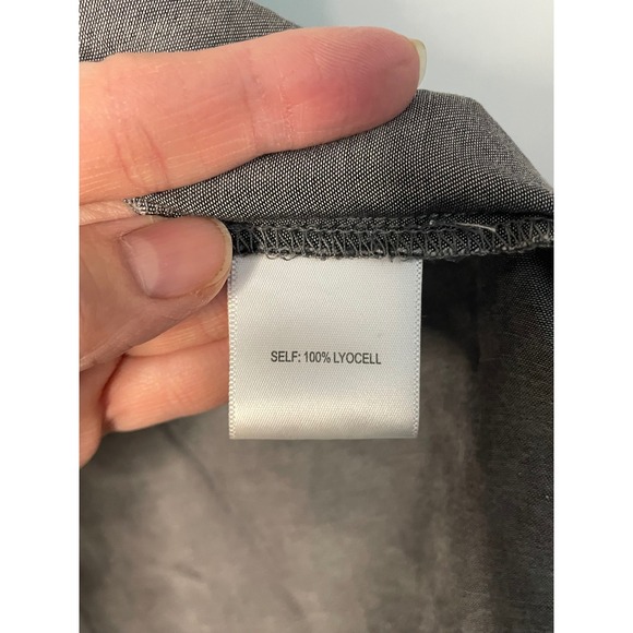 JANE + DELANCEY Women's Washed Grey Lyocell Long Sleeve Button Down Shirt Size L - Picture 3 of 9